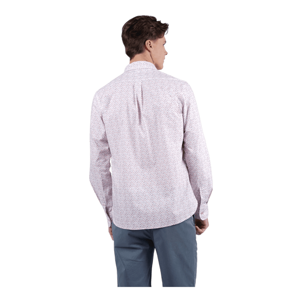 James Harper Peach Cotton Poplin Geo Print L/S Shirt JHS718 - Ronald King