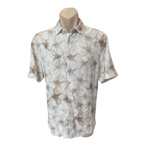James Harper S/S Floral Print Linen Blend Shirt JHS714 - Ronald King