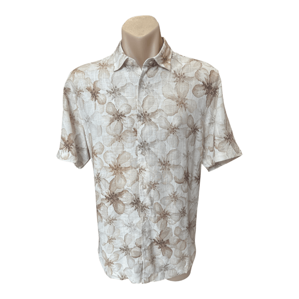James Harper S/S Floral Print Linen Blend Shirt JHS714 - Ronald King