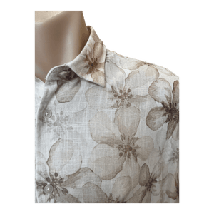 James Harper S/S Floral Print Linen Blend Shirt JHS714 - Ronald King