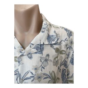 James Harper S/S Floral Print Linen Shirt JHS711 - Ronald King