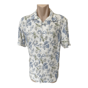 James Harper S/S Floral Print Linen Shirt JHS711 - Ronald King
