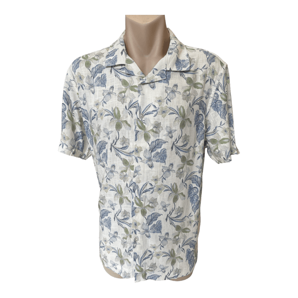 James Harper S/S Floral Print Linen Shirt JHS711 - Ronald King