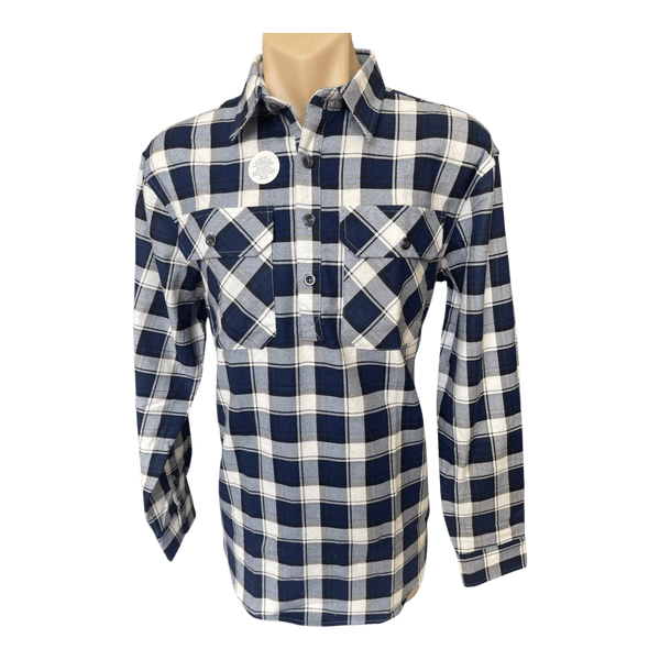 Pilgrim 1/2 Button Front Flannelette Shirt 6141 - Ronald King