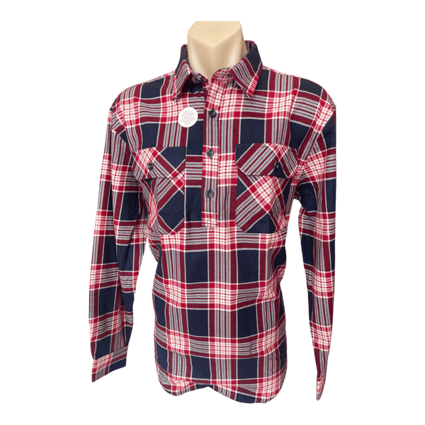 Pilgrim 1/2 Button Front Flannelette Shirt 6141 - Ronald King