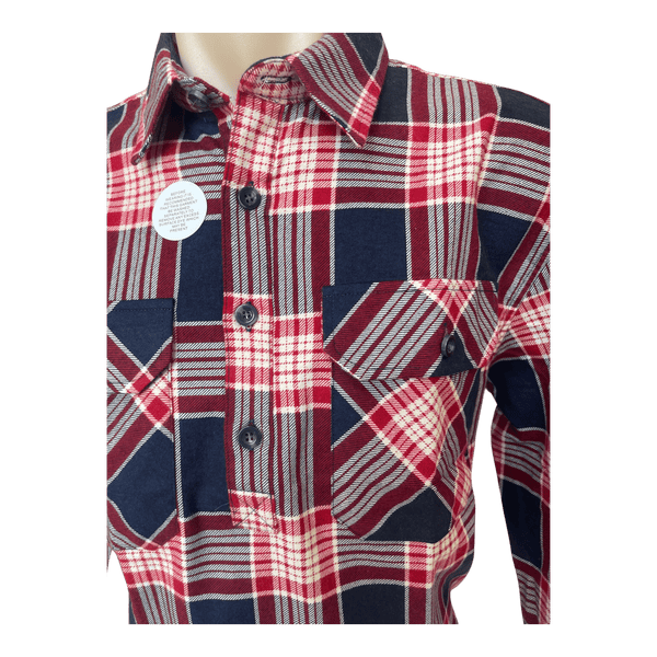Pilgrim 1/2 Button Front Flannelette Shirt 6141 - Ronald King
