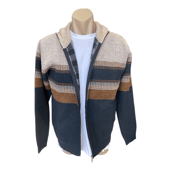 Sugar Theo Full Zip Fleece Lined Knit Top 0860 - Ronald King