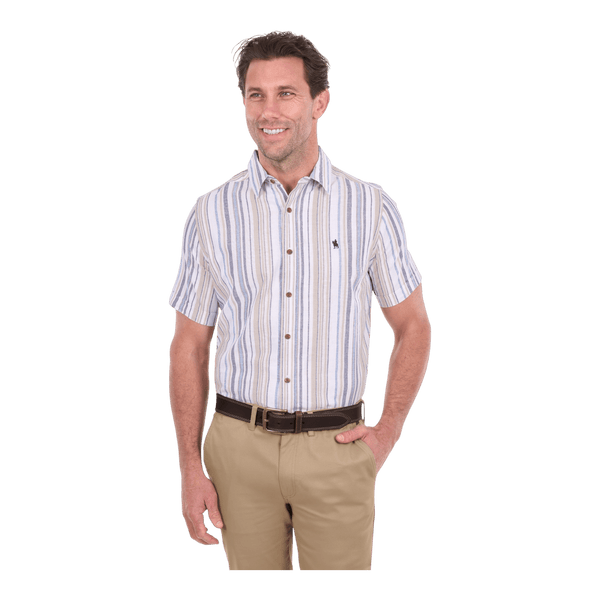Thomas Cook Max Short Linen Blend Sleeve Shirt T6S1121025 - Ronald King