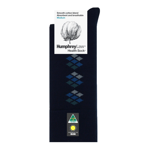 Humphrey Law 85% Mercerised Cotton Patterned Health Sock® Style 51C Multi Diamond